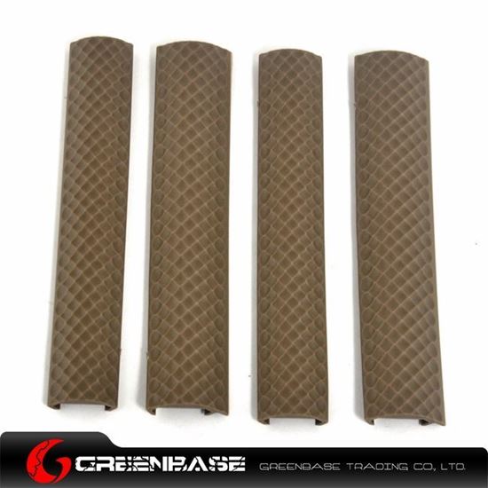 Picture of 4Rail rubber covers with line slot 4pcs/pack Dark Earth NGA0485 