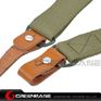 Picture of NB AK Rifle Sling Shotgun Strap Adjustable Webbing Sling With Leather Olive Drab NGA1313