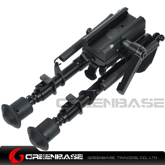 Picture of NB Tactical 6-9 Inch Bipod With Leg Notches With Rotating Bipod Adapter Fit Picatinny Rail Black NGA1377